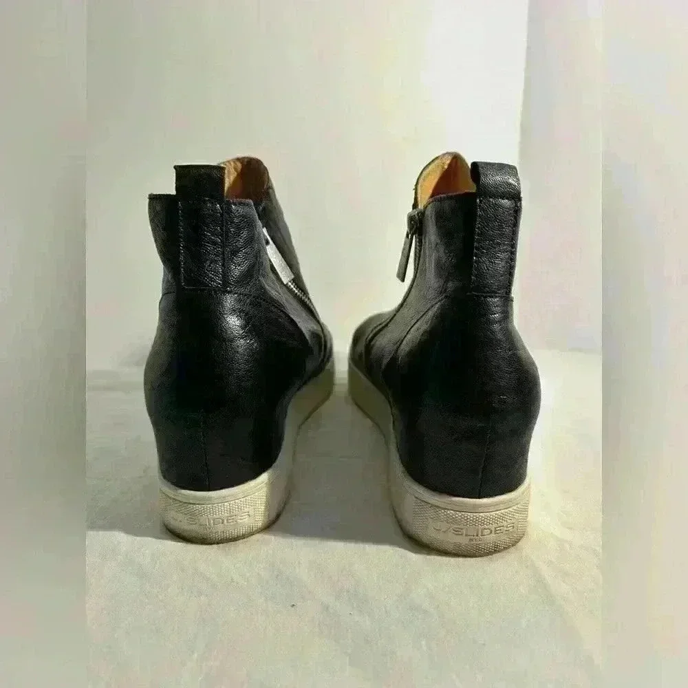 J/ Slides Leather Platform Bootie Sneakers